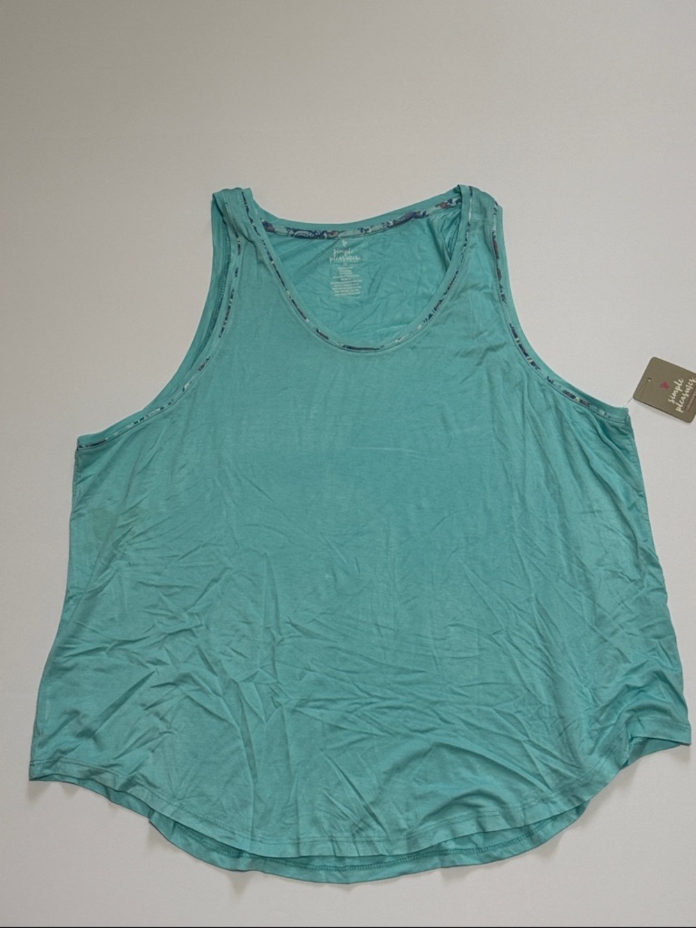 Simple Pleasures Teal Scoop Neck Sleep Tank